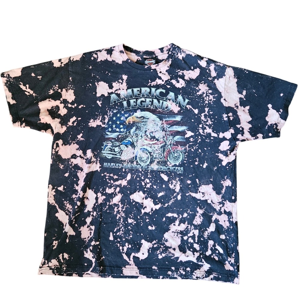 Harley Davidson Black Tie‎ Dye American Legend T-Shirt Mens XXL Motorcycle